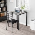 thumbnail image 2 of CuisinSmart 3 Piece Medium Density Fiberboard Square Dining Table Set Gray, 2 of 7