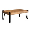 thumbnail image 2 of Wooden Rectangular Top Coffee Table Natural and Matte Black, 2 of 2