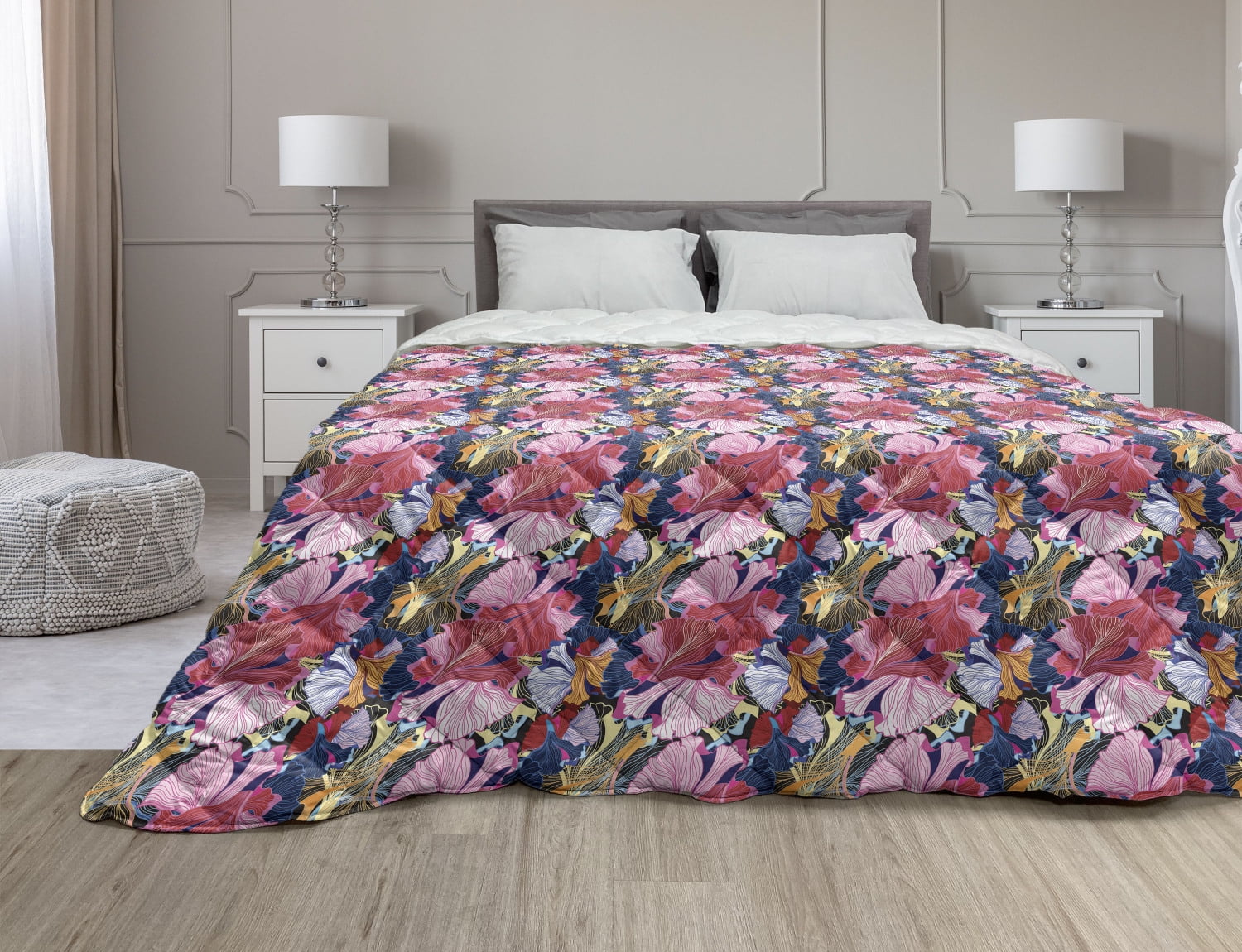 Paint of Daffodils Bouquet Print Details about   Flower Quilted Coverlet & Pillow Shams Set 