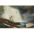 thumbnail image 2 of Homer, Winslow 24x17 White Modern Wood Framed Museum Art Print Titled - Waterfall in the Adirondacks, 2 of 4