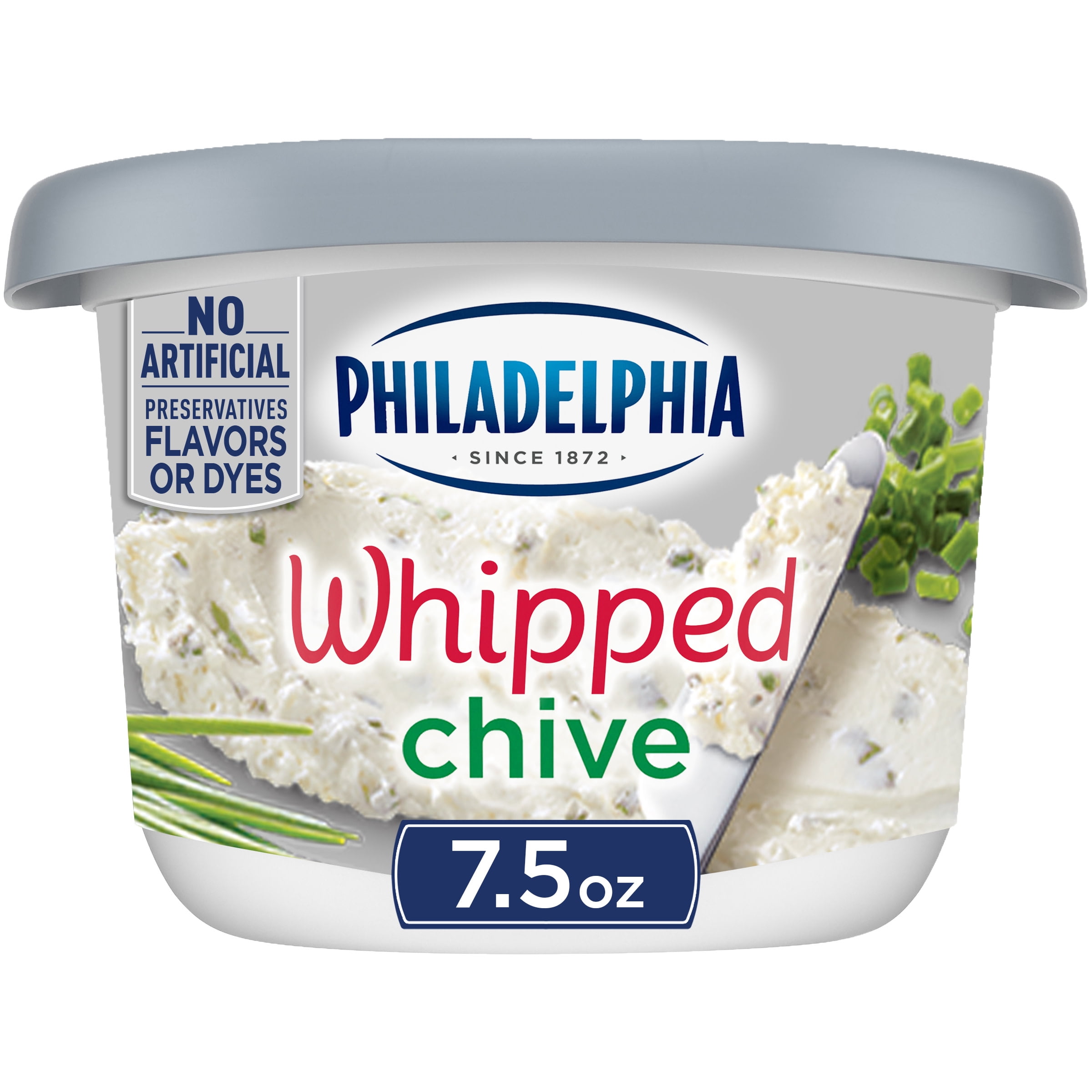 Philadelphia Chive Whipped Cream Cheese Spread, 7.5 oz. Tub Walmart