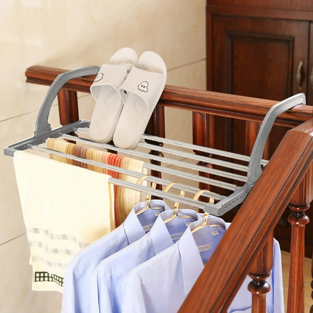 EGNMCR Hooks for Hanging Foldable Radiator Balcony Indoor Clothes Airer Drying Racks Towel Hanging Rods Drying rack