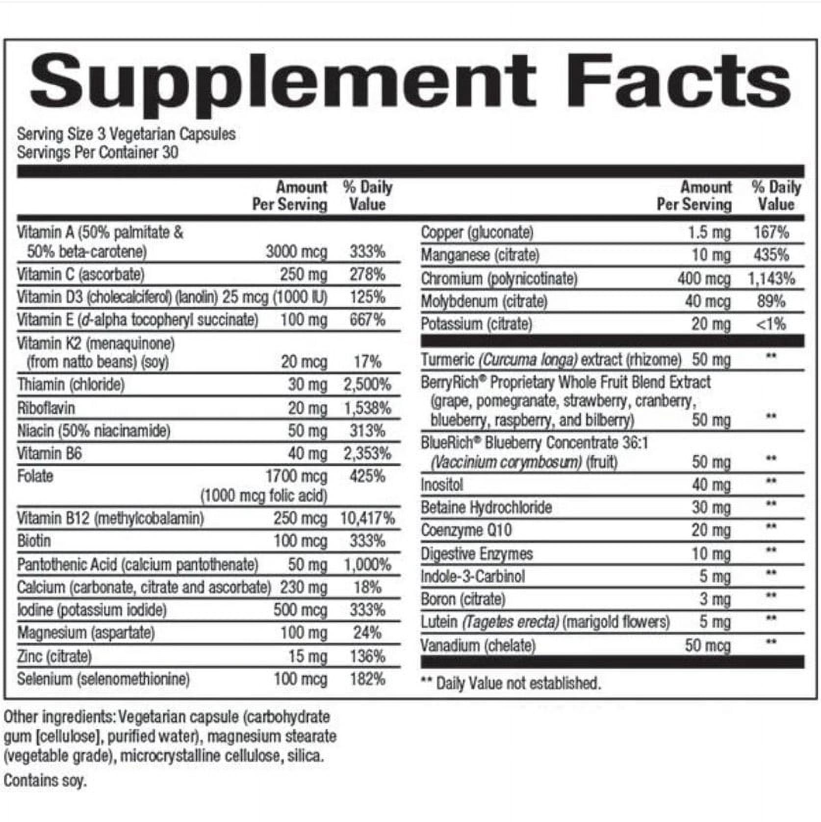 Natural Factors MultiFactors, Women's 50+ Multivitamin & Mineral Formula, Dietary Supplement for Nutritional Support, 90 Capsules
