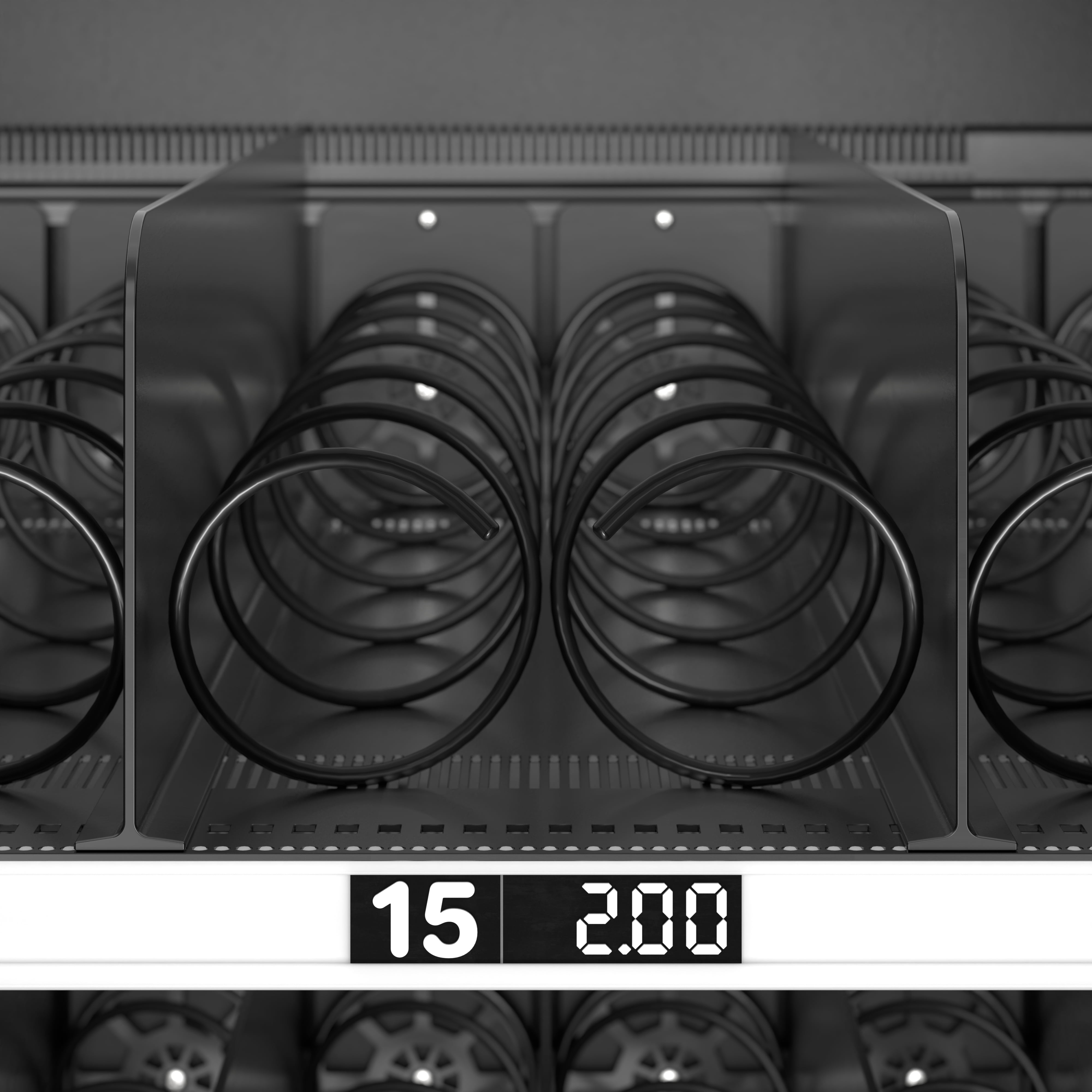 Refrigerated Snack Vending Machine In Black With 48 Slots Featuring Ample 49 Inch Touch Display, Bill Acceptor, Credit Card Reader, Wifi and 4G Connectivity