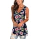 thumbnail image 3 of Camisetas sin mangas para mujer con cuello en V, camisetas sin mangas, camisetas sin mangas con abertura lateral floral Ormromra WMZL-1645-32, 3 of 5