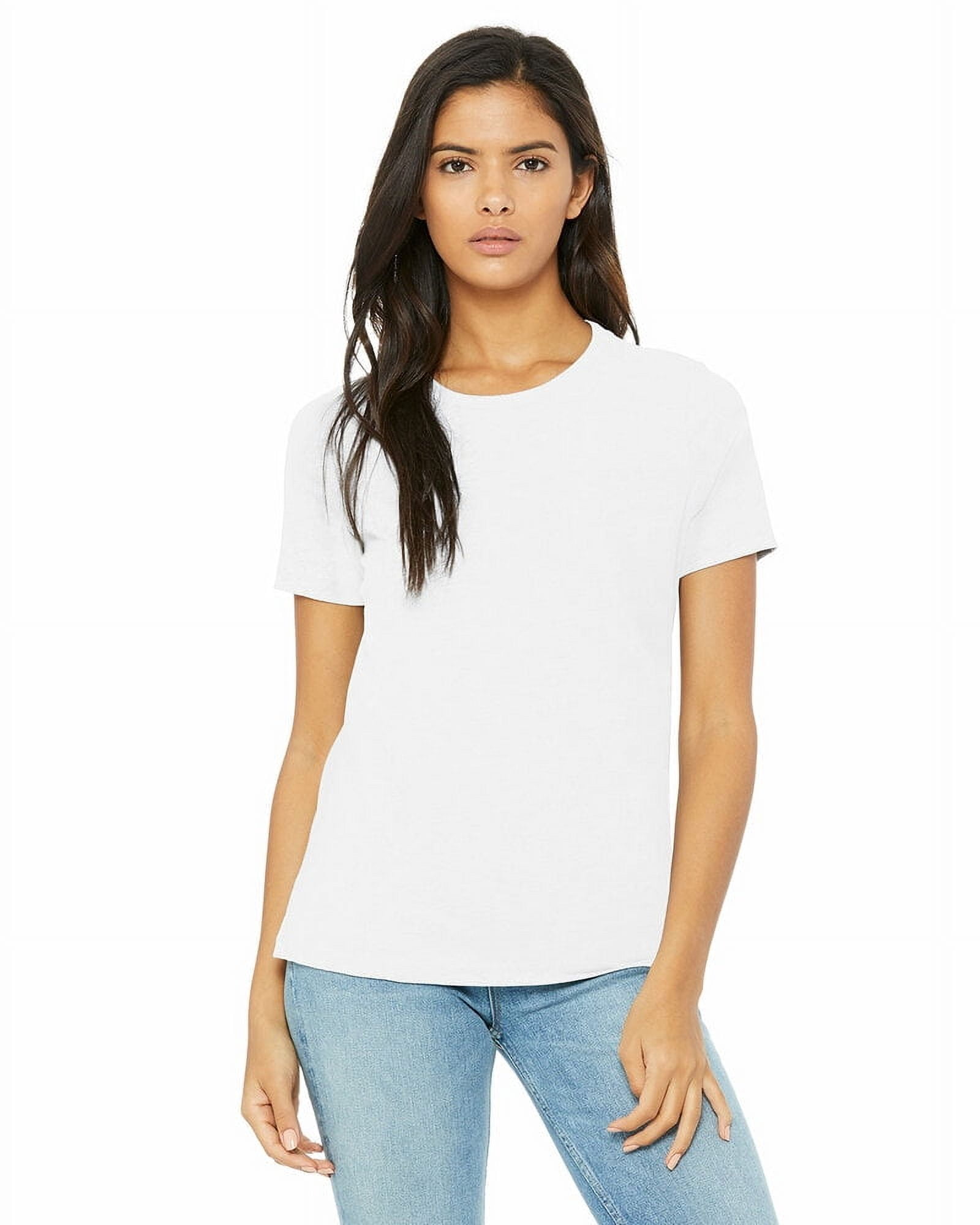 BELLA+CANVAS Ladies Crew Neck Personalized T-Shirt, Create your own Designs, White, XXL