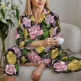 thumbnail image 4 of Wukai Colorful Roses Print Women's Pajama Set - Soft Long Sleeve Sleepwear for Comfort and Style-XX-Large, 4 of 9