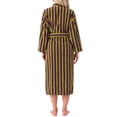 thumbnail image 3 of INSPIRE CHIC Womens Bath Robe Fleece Fluffy Terry Long Sleeve Belt Full Length Striped Plush Shaggy with Pockets Spa Shower XL Green, 3 of 5
