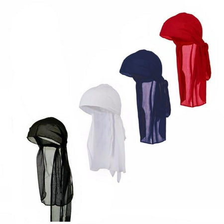 Magg Mens Long Tie Soft Du-rag Skull Cap Durag in Multiple Colors and Packs -One Size Fits (Best Durag For Waves)