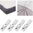 thumbnail image 1 of Juego de 4 correas ajustables de soporte para sábanas con clips para sábanas ajustables y correas elásticas utilizadas para sábanas, protectores de colchones y cojines de sofá, 4 piezas - cortas ER, 1 of 5