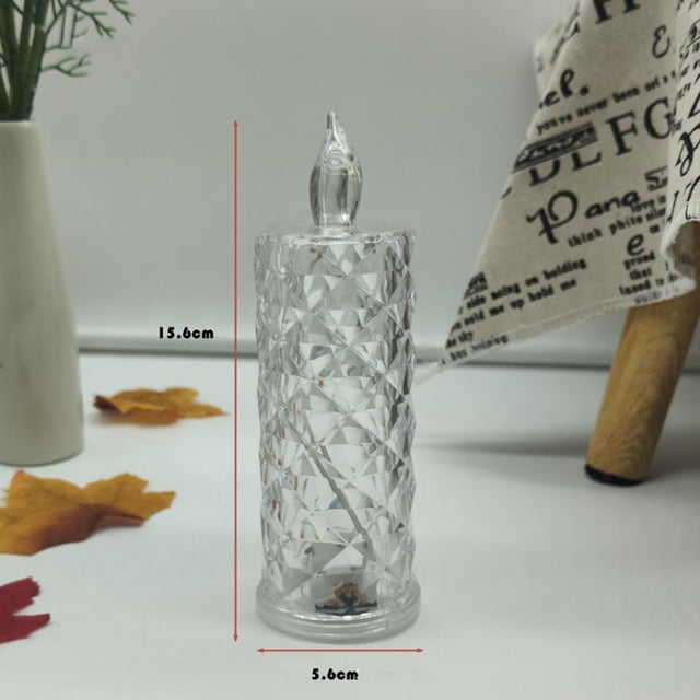 Lámpara Luz de vela electrónica LED Cena de boda Fiesta de cristal sin llama (A) Sywqhk Para estrenar