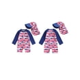 thumbnail image 2 of Cenuakty Newborn Baby 3M 6M 12M 18M 2T 3T Boy Swimsuit Set 4th of July America Flag Print Mock Neck Long Sleeve Rash Guard Swimwear and Sun Hat, 2 of 9