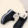 thumbnail image 4 of Fleece Lined Snow Boots for Women Slip On Waterproof Hiking Boots Winter Warm High Top Non Slip Work Shoes Black Size 5, 4 of 8