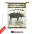 thumbnail image 2 of Breeze Decor BD-WL-H-110104-IP-BO-D-US18-WA 28 x 40 in. The Moose Lodge Nature Wildlife Impressions Decorative Vertical Double Sided House Flag, 2 of 4