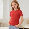 thumbnail image 2 of CFXNMZGR Shirts for Tweens Girls T Shirt Girls Shirts Short Sleeve Tee T Shirts Summer Casual Tops (Red,9-10 Years), 2 of 5
