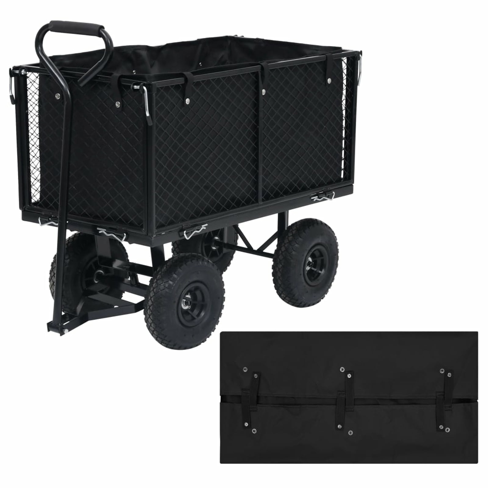 On Shine 400-lbs Steel Garden Cart,Heavy-Duty Steel Garden Wagon,10-Inch Tires 