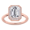 thumbnail image 2 of Havar - Vintage Emerald Cut Halo Moissanite Lab - Diamond Engagement Ring, 2 of 5
