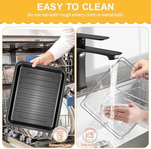 Air Fryer Toaster Oven Accessories for COSORI 32Qt 13 in 1 CS130-CFH CS130-AO 12 in 1 CO130-AO Air Fryer Toaster Oven, Air Fryer Replacement Parts Basket Rack Grill Pan Plate Crisper Plate Tray