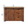 thumbnail image 5 of Umey 50 Inch 3 Drawer TV Entertainment Console 1 Door Brown Mango Wood - Saltoro Sherpi, 5 of 5