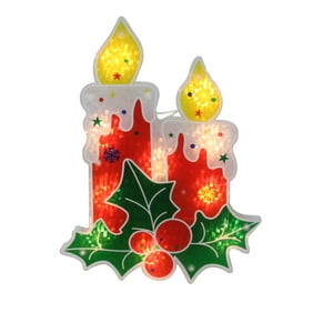 13 Lighted Holographic Santa Claus Christmas Window Silhouette
