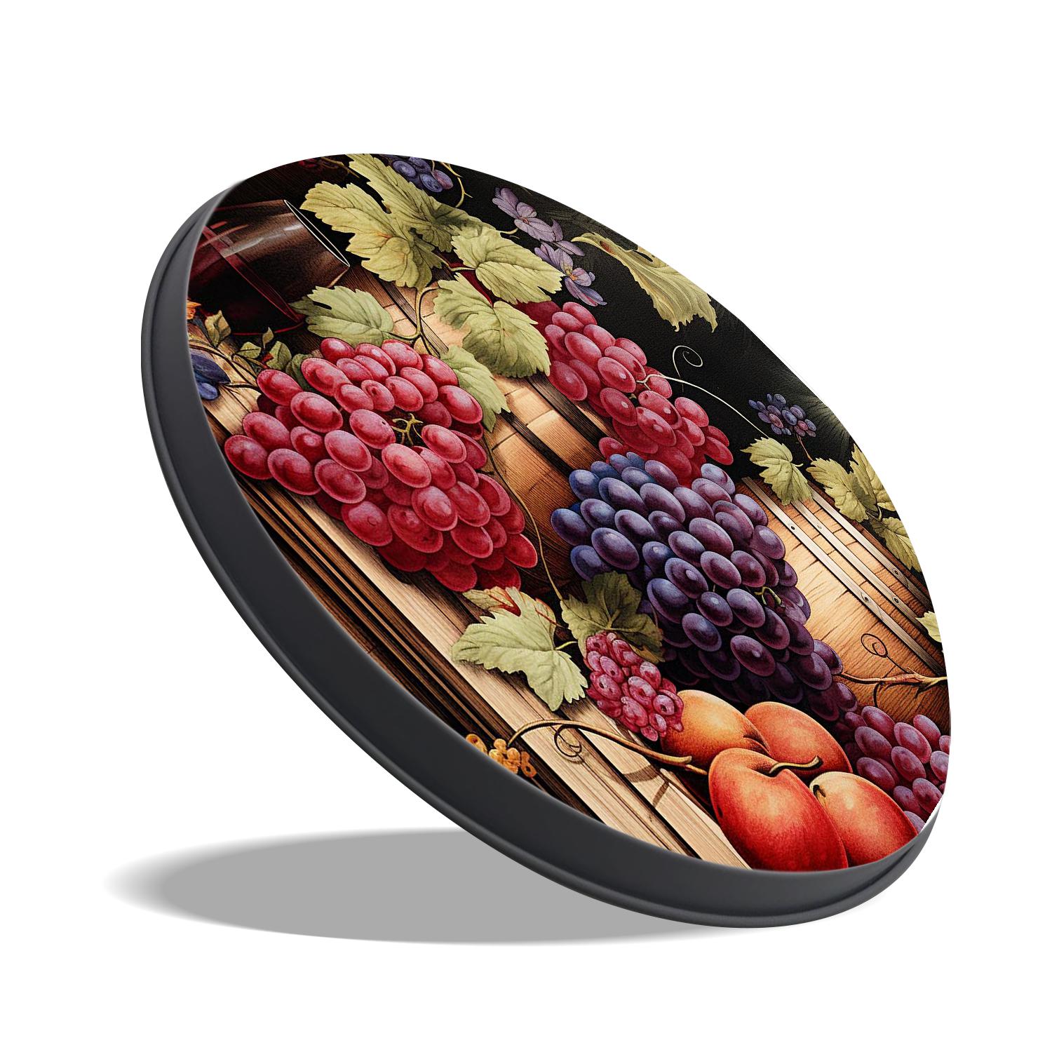 Metal Stove Burner Covers 4 Pcs Decorative Gas Stove Burner Cover 8Inch And 10Inch ,Red Wine and Grapes Lovely, for Home Decor Cooktop Decorative