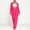 Hot Pink plus size 2 piece lounge set a1, variant on Women Plus Size 2 Piece Lounge Set Collared Long Sleeve Blazer Wide Leg Pants Matching Solid Casual Outfit Travel Loungewear, Hot Pink S