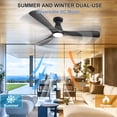 thumbnail image 6 of DingLiLighting 52-Inch Ceiling Fan with Lights: Black Flush Mount Ceiling Fan with Remote APP Control - Low Profile 3-Blade Fans for Indoor Outdoor 24W 3CCT Dimmable Timer DC Motor, 6 of 9