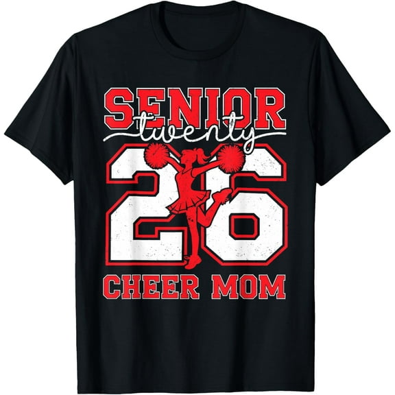 Retro Senior Cheer Mom 2026 Class of 2026 Graduation Tee T-Shirt tee
