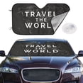 thumbnail image 3 of Lsque Travel The World1 Car Windshield Sun Shade | Accordion Folding Style Auto Shade for Car Truck SUV Van | Blocks UV Rays Sun Visor Protector | Small, 3 of 7