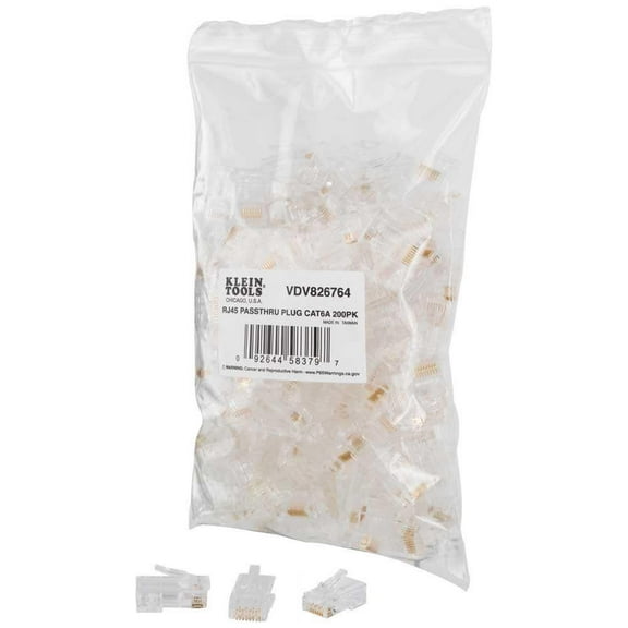 Klein Tools Rj45 Cat6A Utp Pass Thru Plug 200Pk