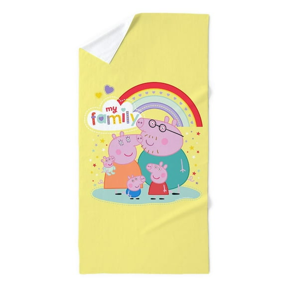 CafePress - Peppa Pig: My Family - 35"x70", Extra Large, Oversized, Jumbo Beach Towel