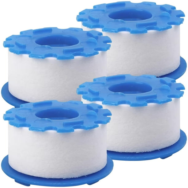 Elemento Filtrante con Cubierta StreamCleanRefill 4Pzas Repuesto Filtro de Agua con Tapa Algodón Micrón PP Blanco/Azul.