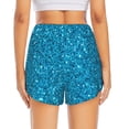 thumbnail image 4 of Fotbe Blue Glitter Womens High Waist Running Shorts Athletic Workout Quick Dry Shorts for Women with Pockets Gym Yoga Summer Shorts-Large, 4 of 9