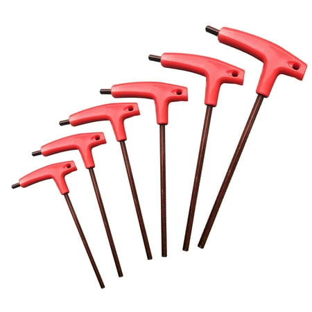 

GoFJ 1Pc/1 Set Hex Key Wrench Ergonomics Extended T-handle Universal Hand Tools Repair Professional Alloy Steel T-shape Allen-Key Wrench for Home Use