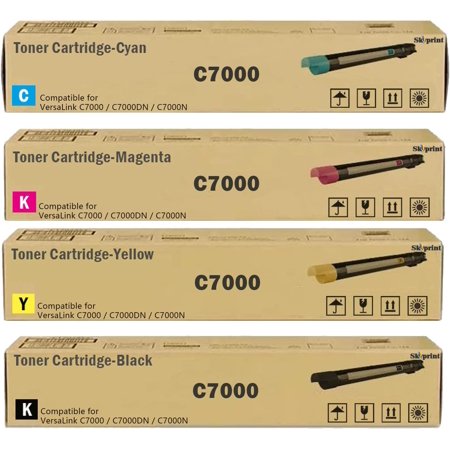 High Capacity VersaLink C7000 Toner Cartridges Replacement for Xerox 106R03757 106R03758 106R03759 106R03760 Toner use for Xerox Versalink C7000 C7000DN Black Cyan Magenta Yellow