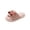 Pink, variant on Plush Open Toe Slides, Women's Cherry Bow Knot Fuzzy Slippers Winter Warm Plush Open Toe Slide Sandals Colorful Stripe Soft Fleece Indoor Bedroom House Shoes, Pink 6.5