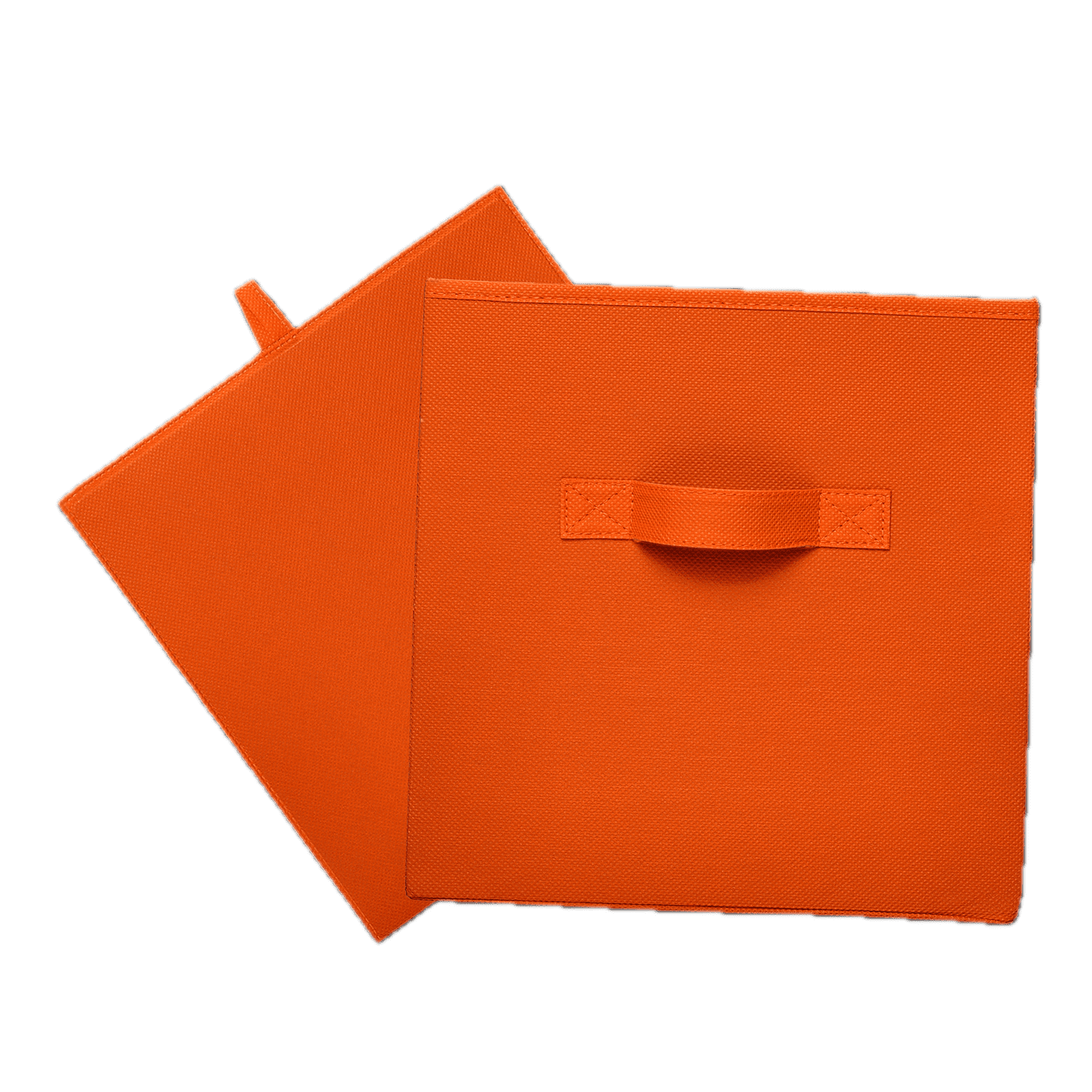 Mainstays Collegiate Collapsible Fabric Bins 10.5X10.5, Bright Orange, 4 Pack