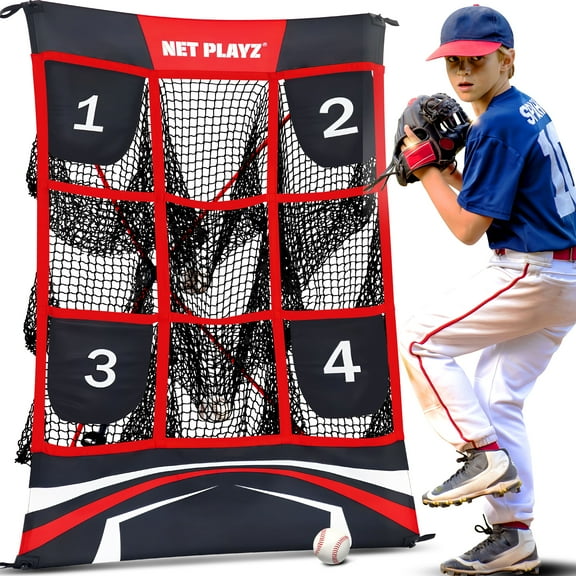 Baseball Net - Pitching Target Net, 9 Pocket Strike Zone | Pitcher Training Equipment /Softball Self-Train Practice Net