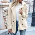 thumbnail image 2 of JULMCOMO Sherpa Fleece Jackets for Women Plus Size Lapel Collar Button Soft Fuzzy Teddy Coats Casual Warm Winter Outerwear with Pockets Beige S, 2 of 7
