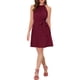 thumbnail image 1 of INSPIRE CHIC Women's Summer Boho Dress Sleeveless Halter Neck Belted Pleated Beach Dress Dark Red M, 1 of 1