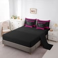 thumbnail image 5 of jejeloiu Inspirational Quote Theme 7-Piece Twin Bedding Sets,Wild Cheetah Texture Bedding Comforter Set,Hotpink Black Sheet Sets For Girls Boys,Microfiber Bedroom Decor Reversible, 5 of 8
