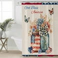 thumbnail image 2 of 4th of July Shower Curtains for Bathroom Waterproof Fabric Bath Curtains Decor Bath Tub Curtain Floral Butterfly Blue Red Independence Day Decorative Shower Curtain Sets with 12 Hooks, 72x72 Inch, 2 of 6