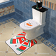 thumbnail image 5 of Decoraciones navideñas para el asiento del inodoro. La decoración navideña para el baño incluye funda para el asiento del inodoro, alfombras y tapa del tanque., 5 of 8