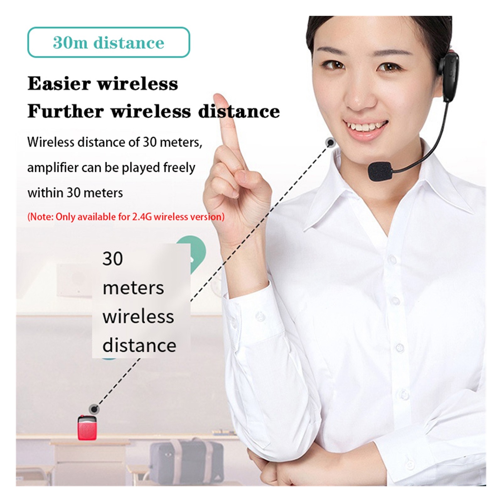 Wired/2.4G Wireless Voice Amplifiers Microphone 5.0 Speaker Teacher School Tour Guide 20W Portable FM Radio Megaphones ,Powerful Voice Amplifier