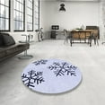 thumbnail image 3 of Ahgly Company Indoor Round Patterned Lavender Blue Area Rugs, 5' Round, 3 of 6
