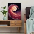 thumbnail image 5 of Abstract Red Wave And Moon Canvas Print Home Cafe Wall Art, 5 of 8