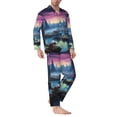 thumbnail image 2 of Fuzoiu Fantasy Landscape Starry Night Print Men's Long-Sleeved Pajama,Lounge Button Down Nightwear,Mens Notch Collar Pajama Set -Medium, 2 of 7