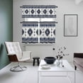 thumbnail image 4 of Dark Blue Boho Kitchen Curtains Sets for Windows 24 Inch Length, Farmhouse Neutral Abstract Geometric Rod Pocket Window Treatments Tier Curtains and Valances Set for Bedroom/Bathroom, 4 of 8