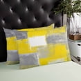 thumbnail image 4 of Yellow Grey Throw Pillow Covers, Rustic Mottled Oil Painting Abstract Texture Soft Breathable Pillow Cases with Invisible Zipper for Sleeping, Body Pillowcases for Couch Bed Sofa Chair 24x36 Inches, 4 of 6