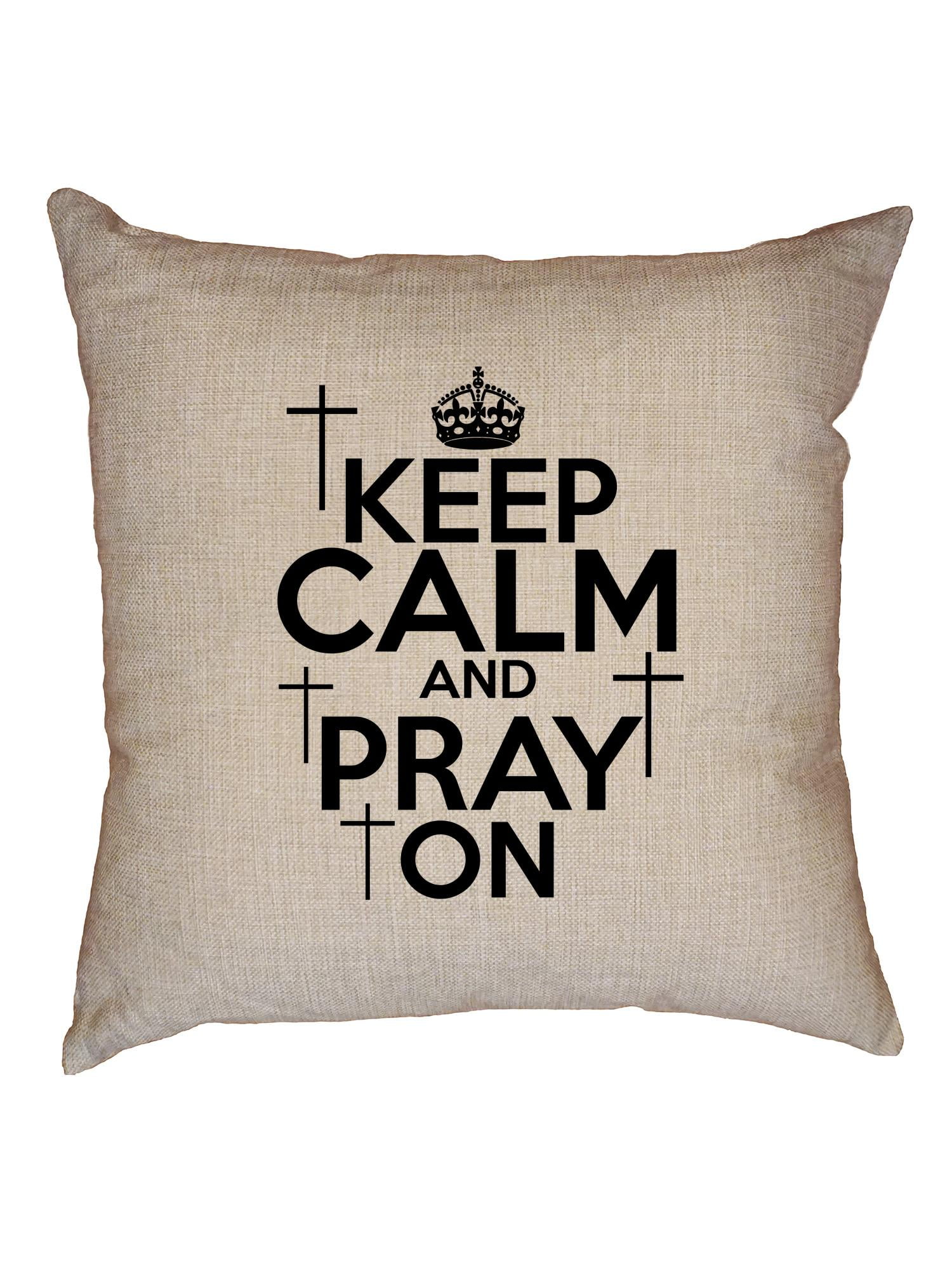 Keep Calm And Pray On Christian Cross Prayer Decorative Linen Throw